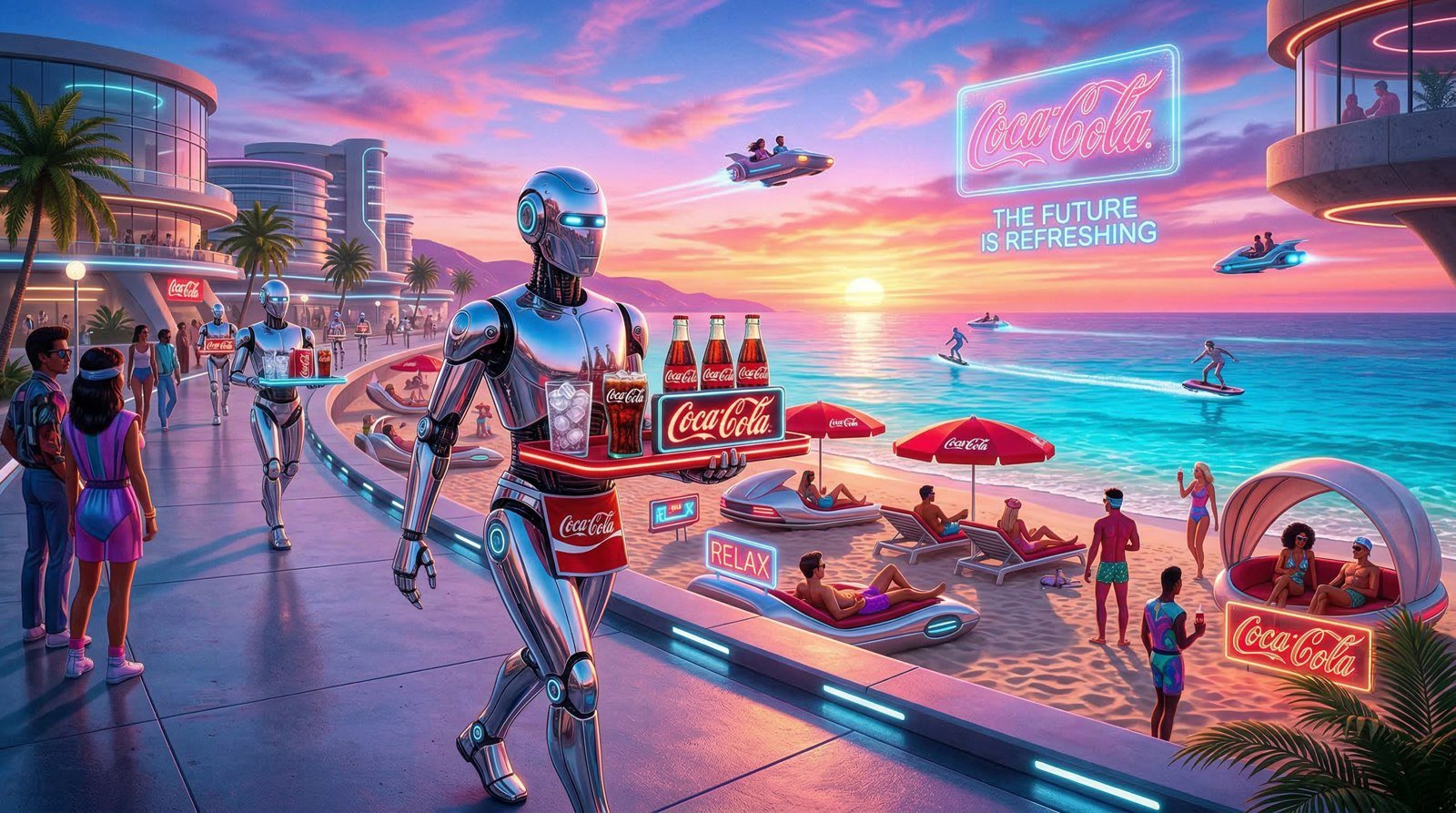 Plage rétrofuturiste